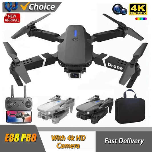 2024 E88Pro RC Drone 4K 1080P Wide Angle HD Camera Foldable Helicopter