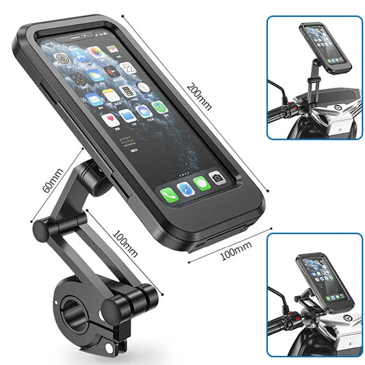 Motorcycle Bike Mobile Phone Holder GPS 360° Waterproof Support Universal Bicycle Swivel Adjustable Motorcycle Cellphone Holder