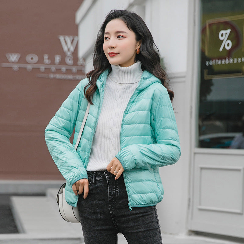 2024 New Lightweight Down Jacket Women's White Duck Down Hooded Down Jacket Women short jacket