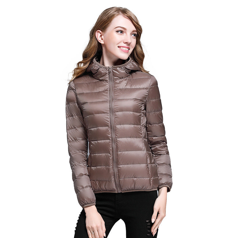 2024 New Lightweight Down Jacket Women's White Duck Down Hooded Down Jacket Women short jacket