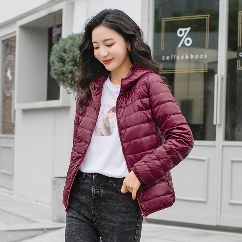 2024 New Lightweight Down Jacket Women's White Duck Down Hooded Down Jacket Women short jacket