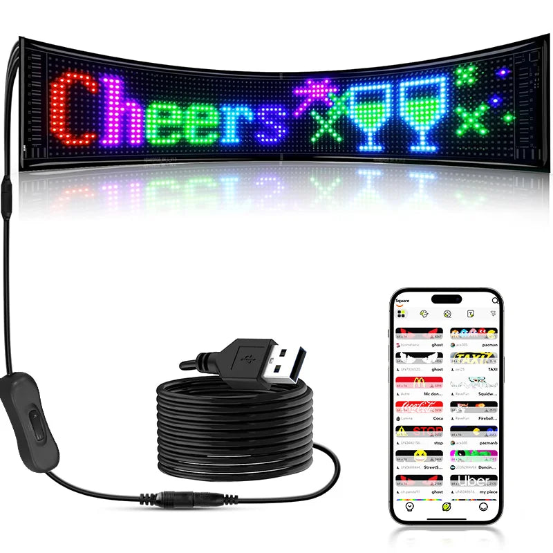 Programmable Led Sign Scrolling Message Led Shop Signs Flexible Digital Display Board DIY Custom App Control Led Matrix Panel