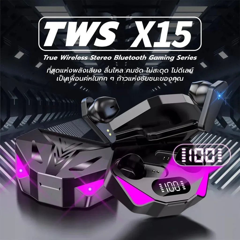 X15 TWS Gaming Earphone Wireless Bluetooth Earphone With Mic Bass